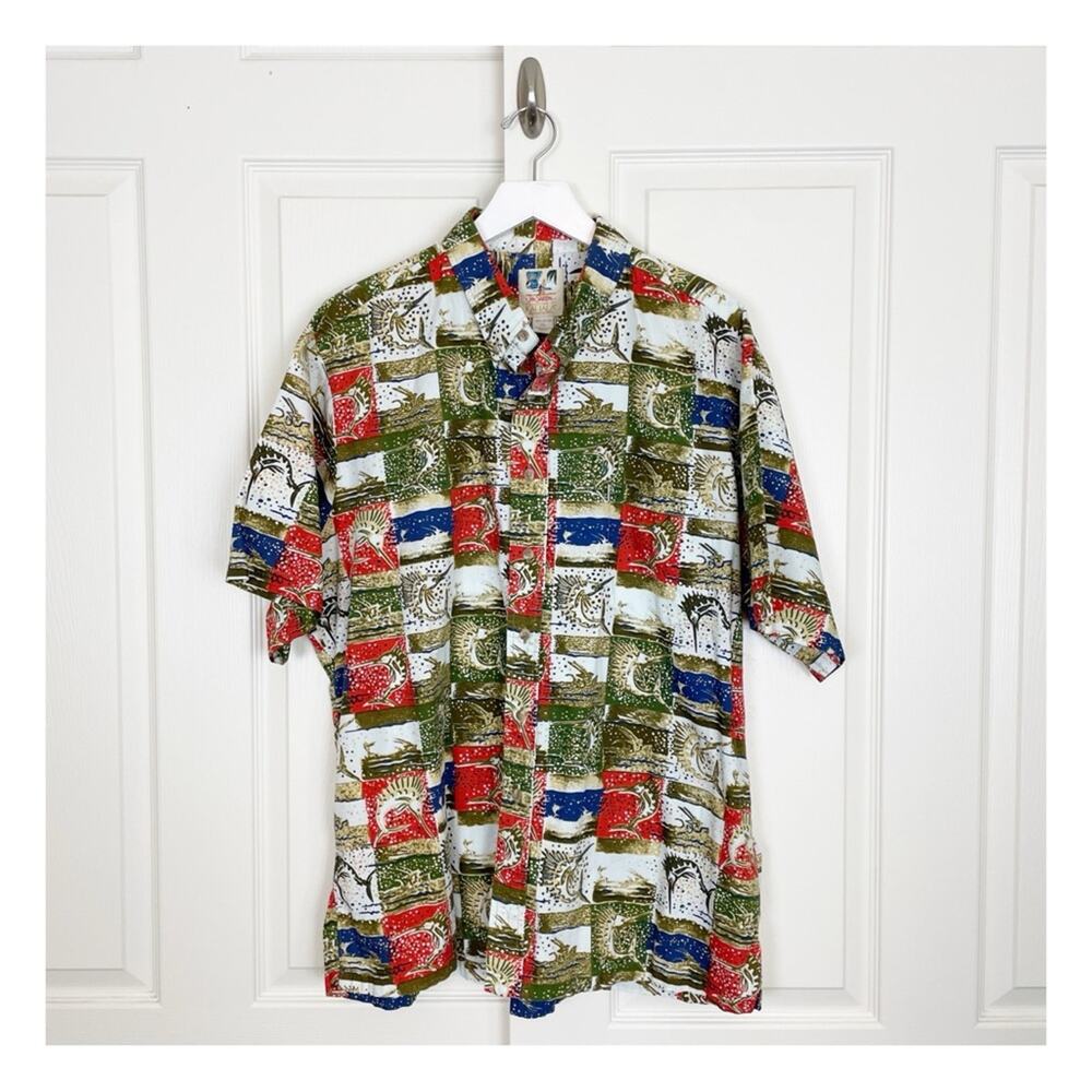 Kahala x John Severson Swordfish Hawaiian Print S/S Shirt Sz XL